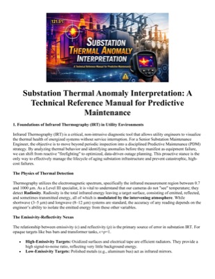 Substation Thermal Anomaly Interpretation: A Technical Reference Manual for Predictive Maintenance