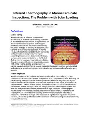 Infrared Thermography in Marine Laminate Inspections: The Problem with Solar Loading